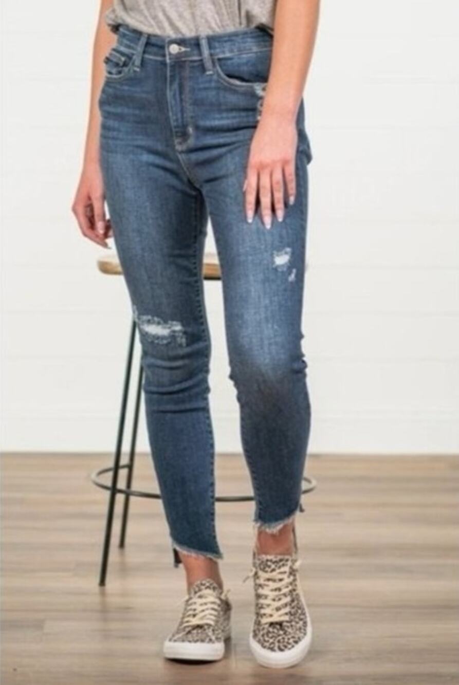 Judy Blue Field of Tulips Distressed Skinny Jeans 15/32 NWT